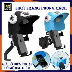 Kẹp Điện Thoại Gắn Xe Máy Bằng Kim Loại Cap Cấp - Giá Đỡ Điện Thoại Chân Gương Xe Máy Có Nón Bảo Hiểm Che Mưa Che Nắng Chống Rung Lắc Chắc Chắn