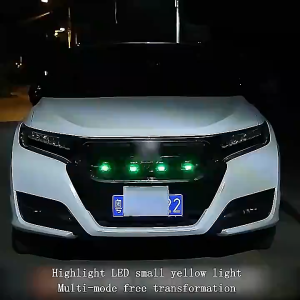 Hot sales Plug & PLAY Universal Car LED Front Grille Light Smoked Amber White 4LED Grill Light Daytime Running Lights Lamp for Universal Pickup for Off Road Trunk SUV Ford Toyota