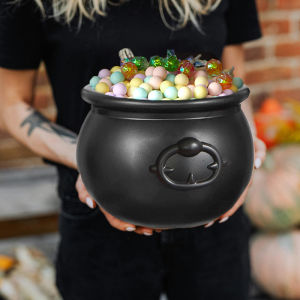 Halloween Witchs Cauldron Candy Pot & Storage Bucket Perfect Party Giveaway & Trick-Or-Treat Activity Fun Halloween Decoration