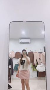 Chân váy lưng cao chân váy chữ a cạp cao khóa sau lót trong vải tuyết mưa cao cấp màu đen đi chơi đi phố