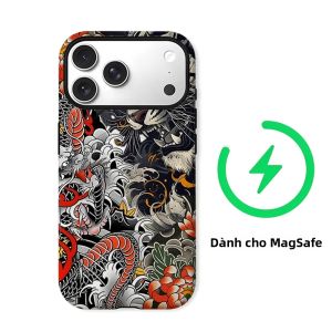 Ốp Điện Thoại Hình Hình Xăm Rồng Hổ Cho iPhone Hai Lớp Chống Sốc Chống Trầy Xước PC Mềm + Vỏ TPU Tương Thích Với Nhiều Mẫu Máy