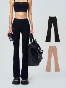 SMFK | High Waist Flared Sports Pants Thin Fit Skin-friendly Retro All-match