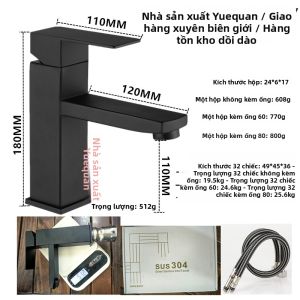 Vòi Lavabo Nhà Tắm Nước Nóng Lạnh Inox Mới