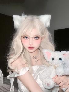 White Fluffy Cat Ear Hair Clip Womens Cosplay 3D Animal Ear Hair Accessories Lovely Lolita Hairpin out Fashion