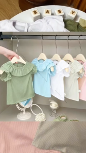 Atasan Baby Meiiko uk Bayi 6-24 Bulan / One Size Kaos Katun Rib Lucu Pastel Baju 1 2 Tahun Anak Perempuan Bayi 6-18 6-12 Bulan Babycinnamon Fashion