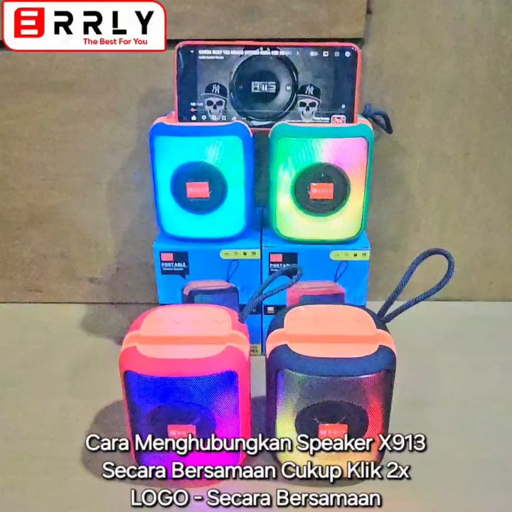 Speaker X913 ERRLY Bluetooth Portable LED Disco RGB Wireless TWS 2 IN 1 ...