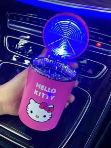 Car Ashtray Cute Ins Ashtray with Lid Led in-Car Creativity Ashtray Air Outlet Hanging Stylish