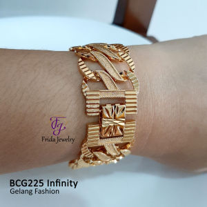 Gelang Tangan Sisik Naga Infinity Ukir Mewah Elegan Perhiasan Fashion Import Premium bcg225