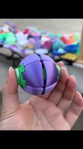 3D Printed Fidget Spinner Ball Press & Spin Stress Relief Toy Squeeze Deformable Fingertip Gyro Mini Portable Anxiety Relief Toy
