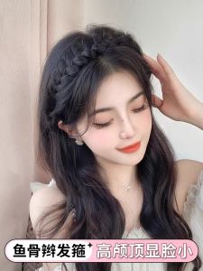 Fishbone Plaits Wig Hair Hoop Female Online Influencer 2024 New Arrival Elegant High Skull Top Twist Braid Headband Hairpin Braided Hair Headdress