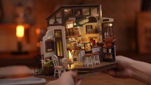 Robotime Rolife 3D DIY Miniature House Kit Home Desk Decoration Coffee Shop - Slow Life Cafe (DG162)