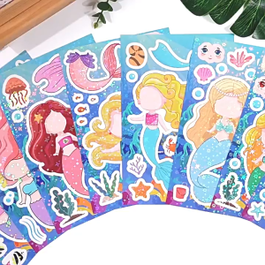 🔥HOT🔥 8 Pcs Jungle Animal Stickers Make Your Own Stickers Party Favors Mermaid Make A Face Sticker for Kids Party Favors Classroom Teacher Rewards Art Craft Supplies