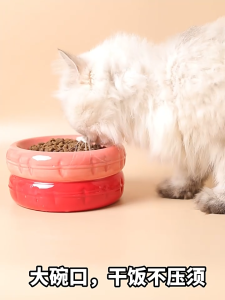 Macaron Shaped Ceramic Cat Bowl Cat Water Bowl Pet Bowl Tall Cat Food Bowl Dog Bowl Pet Food Bowl Cat Food Bowl