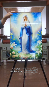 Khung tranh đức mẹ Maria - Tranh Chúa Giê su - Tranh treo tường Công giáo Đức mẹ Maria hiền từ thành tâm tráng gương UT120