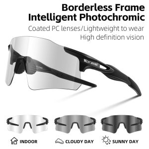 WEST BIKING Photochromic Glasses Polarized Sports Borderless Frame Glasses Bike Eyewear Racing Men Women Goggle Cycling glasses