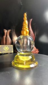 Tháp Xá Lợi Pha Lê Chất Lượng Cao Chóp Bằng Đồng Mạ Vàng Pháp bảo mật tông Tâm Ý