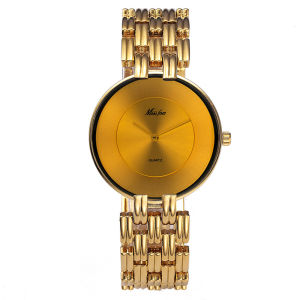 นาฬิกาผู้ชายหรูหราน้ำหนักเบาแบรนด์หรูย้อนยุคเรียบง่ายระดับไฮเอนด์นาฬิกาสร้อยข้อมือทองกันน้ำแฟชั่นสำหรับผู้หญิงชายนาฬิกาข้อมือควอตซ์ W128