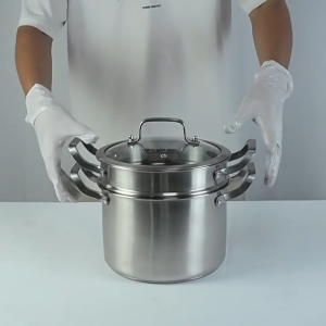 Stainless Steel Pasta Pot Steamer Pot and Lid Set with Perforated Basket Multi-Purpose Cooking Pot Soup Pot Suitable for Induction Gas Stove