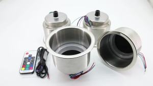 4Pcs Stainless Steel Cup Holder 7 Colors with Remote Control Cup Drink Holder Embedded Bottle Holder for Marine Boat Accessories