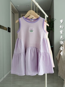 Girls Summer Sleeveless Vest Dress Korean Style mid Waist Cotton Blend Breathable Comfortable Princess Forest System Skirt
