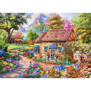 70*50cm Adult Paper Jigsaw Puzzle 1000 Pieces Landscaping Lakeside Cottages Adult Stress Relief Entertainment Christmas