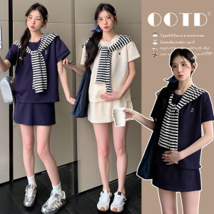 Bộ Đồ Bầu Thời Trang Mùa Hè Phong Cách Hàn Quốc Đơn Giản
