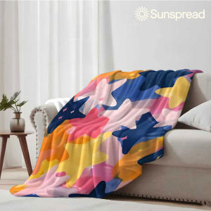 Beast Kingdom | colorful paint stars Soft Warm Flannel Blanket Lightweight Cozy Christmas Halloween Home Decor Room