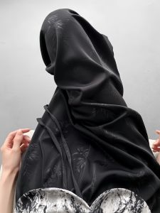 Black Acetate Satin Wide Leg Pants Women Summer Thin Ice Silk Casual Embroidered Sleepwear New Chinese Style National Pants