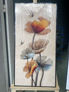 Tranh treo tường- Tranh Laminate Tráng gương in giả viền- Tranh Hoa Mẫu Đơn- Bộ 1 tấm