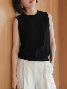 100% Wool Spun Yangzhou Yarn round Neck Vest Precision Spinning Soft Woolen Vest Comfortable Fit Fashionable Commute Style