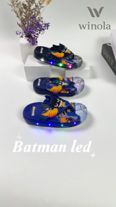 Sandal Jepit Anak Laki-Laki Import Motif "Batman New LED Light Winola Collection WNL 2025-BA3