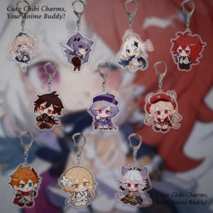 Bandai | Genshin Impact Keychain Pendant Traveler Venti Diona Paimon Barbara Diluc Kaeya Lumine Charm