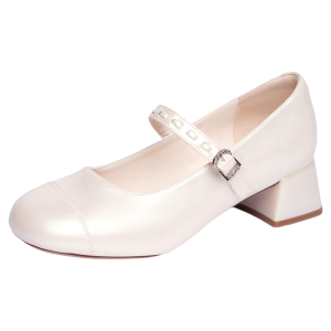 Josiny | New Summer Round Toe Buckle Strap Chunky Heeled Mary Janes