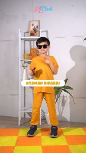 Lily And Clark Setelan Piyama Anak Perempuan dan Laki-Laki Warna Mustard - PC02