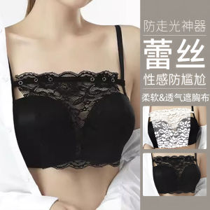 เสื้อคลุมเกาะอกแบบหนึ่งชิ้นคอวีลูกไม้ฤดูร้อน เสื้อคลุมคอต่ำปลอมสำหรับผู้หญิง เสื้อคลุมคอต่ำสำหรับผู้ชาย เสื้อคลุมคอต่ำแบบสวมหัว