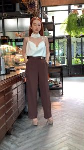 คลิปวิดีโอ: กางเกงทำงานขายาว กางเกงทำงานผู้หญิง กางเกงเอวสูง กางเกงขากระบอก กางเกงเกรดพรีเมียม #51⭐️ สินค้าขายดี