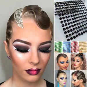 Professional Blackpool Updo Shiny Diamond Latin Dance Hair Accessories Self-Adhesive Performance Streamers National Standard Modern Dance