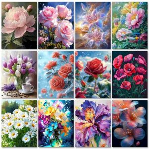 Painting By Numbers Flowers Pictures Oil Drawing On Canvas Coloring By Numbers Acrylic Paints set Living Room Decorati