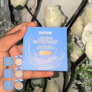 Ouhoe Face Powder Long-Lasting Lightweight Breathable Flawless Compact Powder Natural Setting Powder