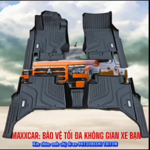 TRITON 2024+: Thảm lót sàn MAXXCAR nhựa TPE NGUYÊN SINH đúc 5D cho xe MITSUBISHI TRITON tràn viền.