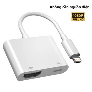 Bộ Chuyển Đổi Lightning Sang HDMI Bộ Chuyển Đổi Màn Hình Đồng Bộ Video 1080P Có Cổng Sạc Cho iPhone 14 13 12 11 Không Cần Nguồn Điện