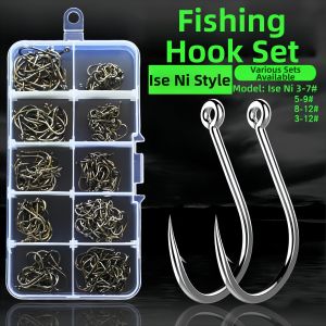 KNOLIEV | Double Barb Iseni Fishing Hooks 3-12 Number Set
