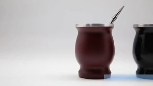 Yerba Mate Cup 304 Inox Gourd Double-Wall Insulated Vacuum Stainless Steel Mate Straw Tea Coffee Set With Spoon Brush Bombilla Yerba Mate Gourd Mate Cup Double Walled Mug with Straw Spoon Gift Traditional Mate Cup Yerba Mate Mug