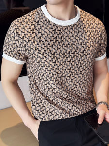 เสื้อยืดคอกลมแขนสั้นทรงสลิมฟิตสำหรับผู้ชาย ผ้า Sorona ระบายอากาศได้ดี ทรงหลวม สไตล์ลำลอง ใส่ได้ตลอดทั้งปี ฤดูร้อน 2025