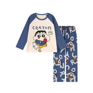 ANZHAOQI | Cotton Long Sleeve Lightweight Boys Sleepwear for Autumn Large Size