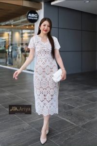 ส่งเร็ว! เดรสผ้าลูกไม้ ทรงยาว 2 ชิ้น สวยมากแม่ ใส่สบายใส่ทำงาน ความสวยเป๊ะจัดเลย ใส่เที่ยว งานหรูดูแพง 👍🏻 เเพทเทิ้ลเราสวยยย✨ เข้ารูป ทรง