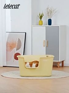 Cat Litter Basin Box Integrated Open Extra Large Litter Basin With Scoop Anti Splash Cat Toilet Pet Supplies