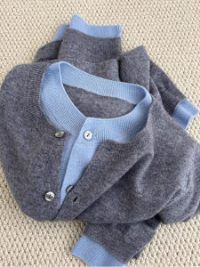 High-End Niche Winter Design Versatile Color-Blocked Patchwork Womens Sweater Jacket