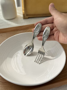VE Childrens Short Handle Spoon Fork Set 304 Stainless Steel Baby Food Training Utensils Child Dinnerware Cutlery Set
