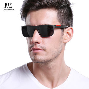 LouisWill Fashion Men’s Polarized Sunglasses Ultra Light Driving Sunglasses Retro Frame Square Sunglasses Sports Sunglasses UV400 Sunglasses Cycling Riding Running Glasses for Men Women